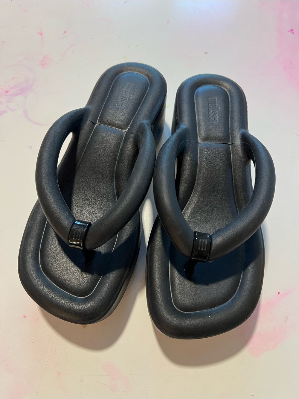 Melissa Free Black Platform Flip Flop Sandals for Women Size 7